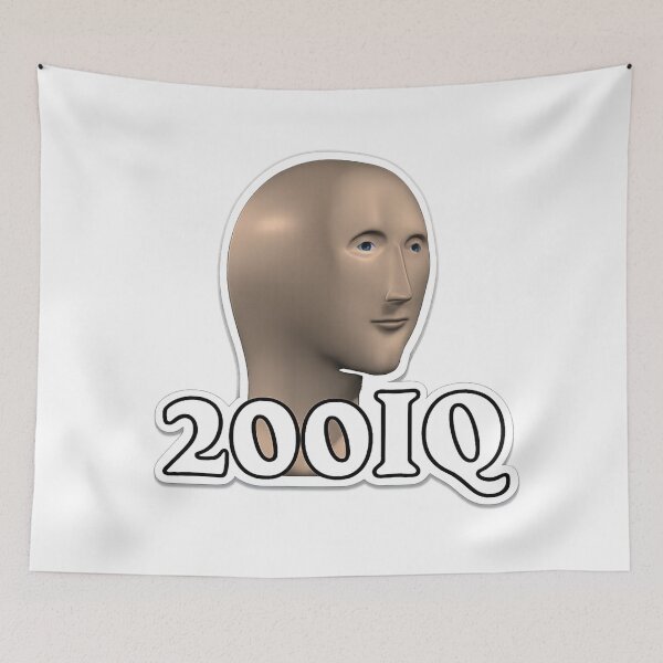 Item preview, 200 IQ Meme Man Sticker – Funny Galaxy Brain Meme Gift designed and sold by wamdahcreative.