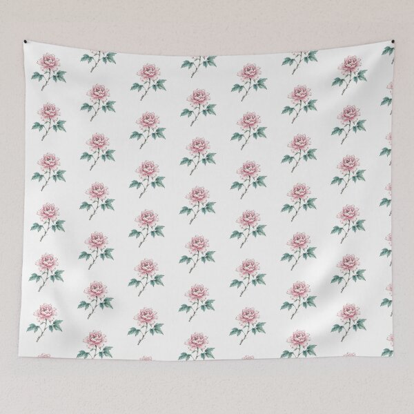 Item preview, Chinese Ink Pink Peony — Minimalist Watercolor Art Print designed and sold by Enchanting East.