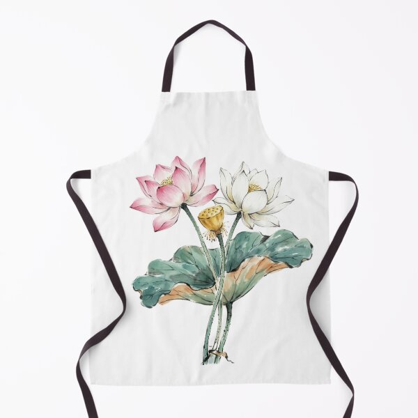 Item preview, Chinese Ink Twin Lotus — Minimalist Watercolor Art Print designed and sold by Enchanting East.