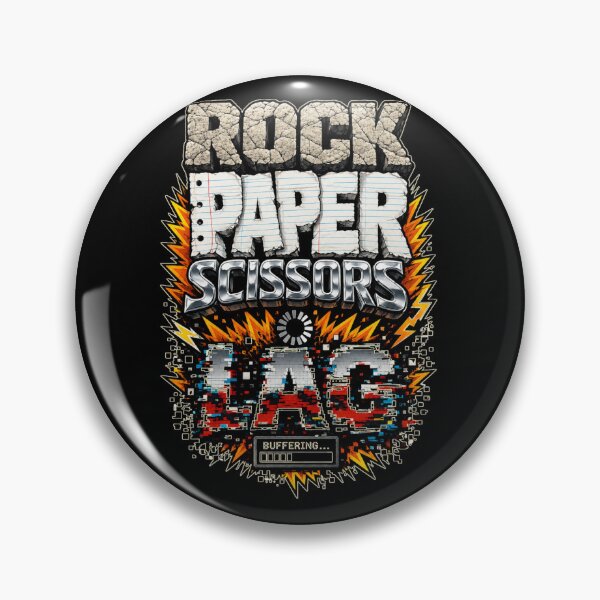 Item preview, Rock Paper Scissors Lag Funny Gamer Meme | Retro Gaming Typography Design designed and sold by HiPatti.