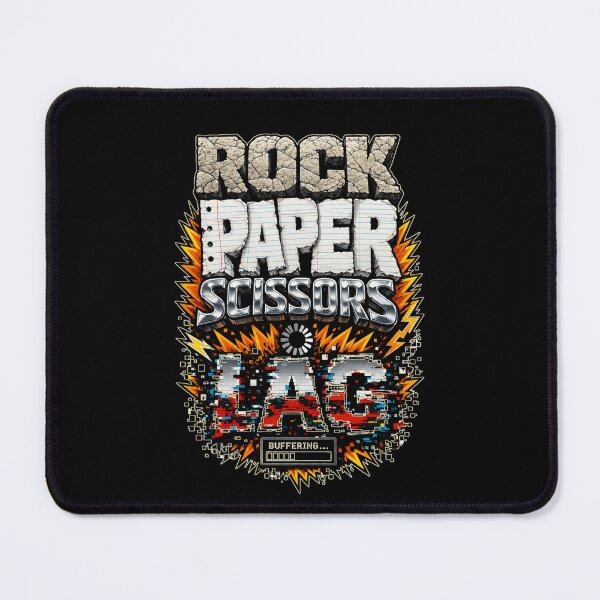Item preview, Rock Paper Scissors Lag Funny Gamer Meme | Retro Gaming Typography Design designed and sold by HiPatti.