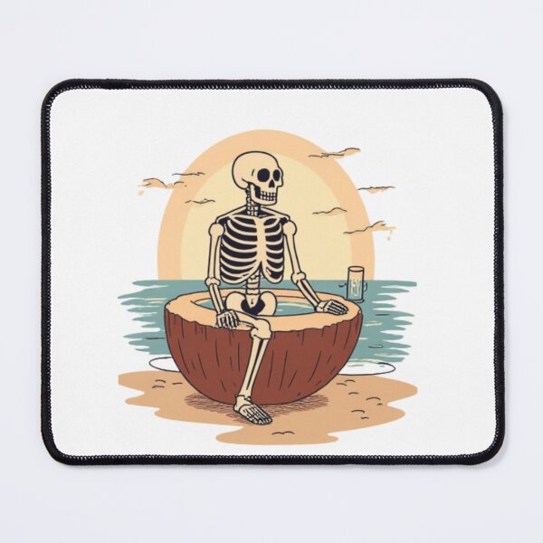 Item preview, Skeleton Chilling in Coconut Bath Retro Summerween Coastal Goth designed and sold by AMBAYK.