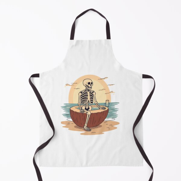 Item preview, Skeleton Chilling in Coconut Bath Retro Summerween Coastal Goth designed and sold by AMBAYK.