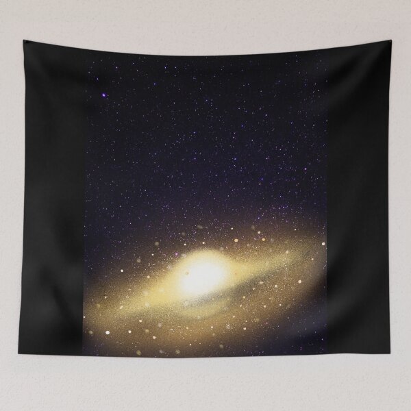 Item preview, Golden Galaxy Glow - Deep Space Cosmic Spiral Nebula Art designed and sold by samahl_l.