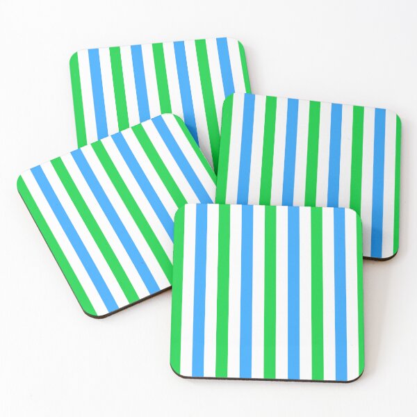 Item preview, Green and Blue Vertical Stripe Pattern in White designed and sold by TwelveParties.