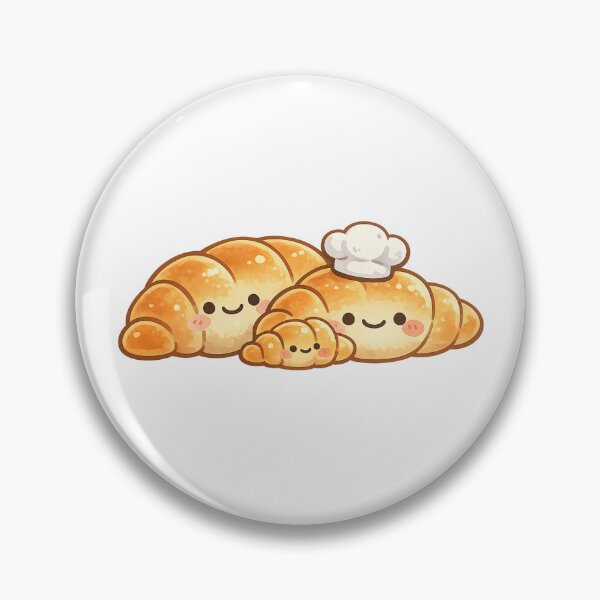 Item preview, Three Cute Croissants Cozy Bakery Art designed and sold by ajamzbox.