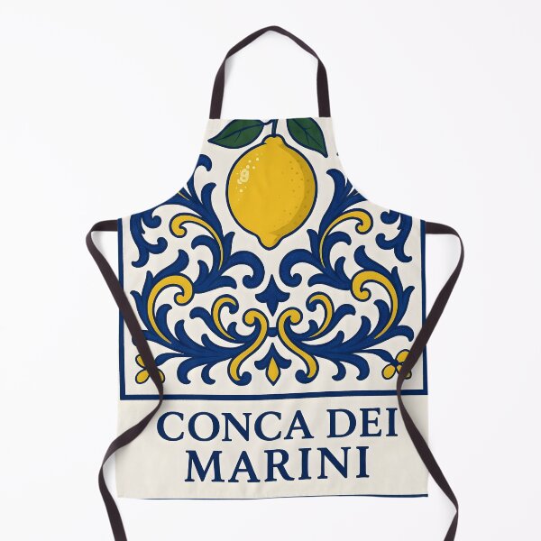 Item preview, Conca dei Marini Lemon Tile – Blue Yellow Mediterranean Ceramic Design designed and sold by EmeraldeaArt.
