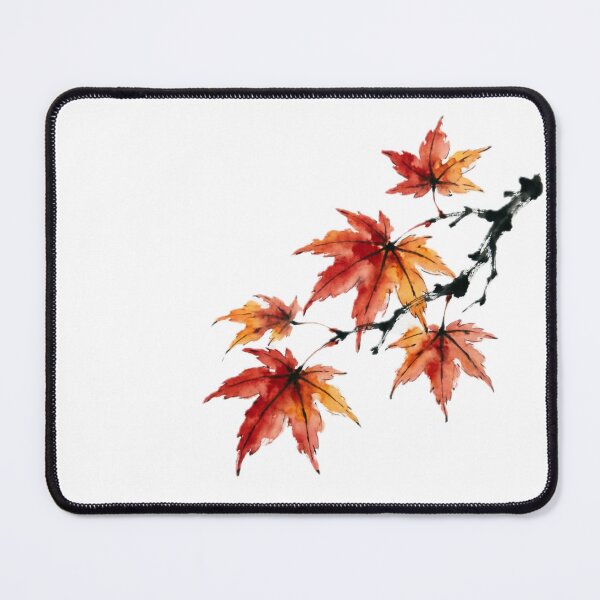 Item preview, Chinese Ink Maple Leaf — Minimalist Watercolor Art Print designed and sold by Enchanting East.
