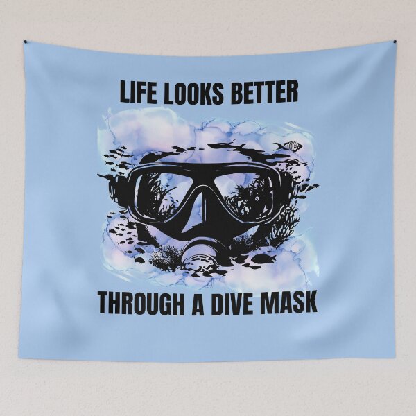 Item preview, LIFE LOOKS BETTER THROUGH A DIVE MASK designed and sold by gomood.