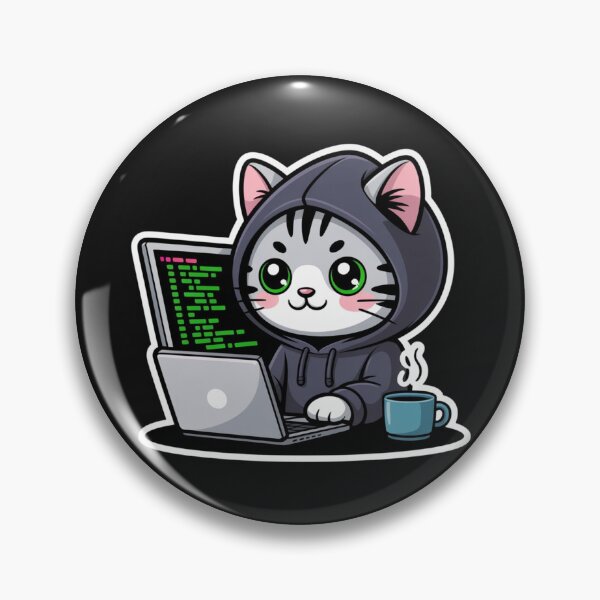 Item preview, Cute Cat Coder Programming Laptop Sticker designed and sold by Barkashow.