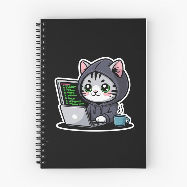 Item preview, Cute Cat Coder Programming Laptop Sticker designed and sold by Barkashow.