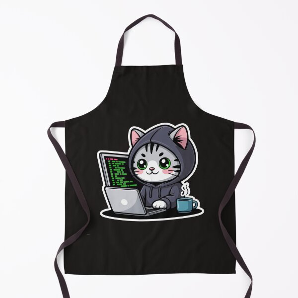 Item preview, Cute Cat Coder Programming Laptop Sticker designed and sold by Barkashow.