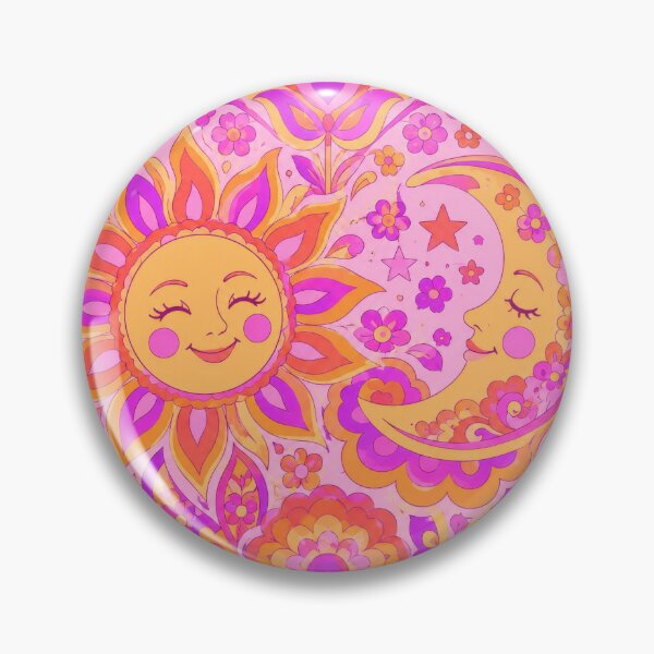 Item preview, 60's happy scarlet Sun and Moon designed and sold by scicilysimonee.