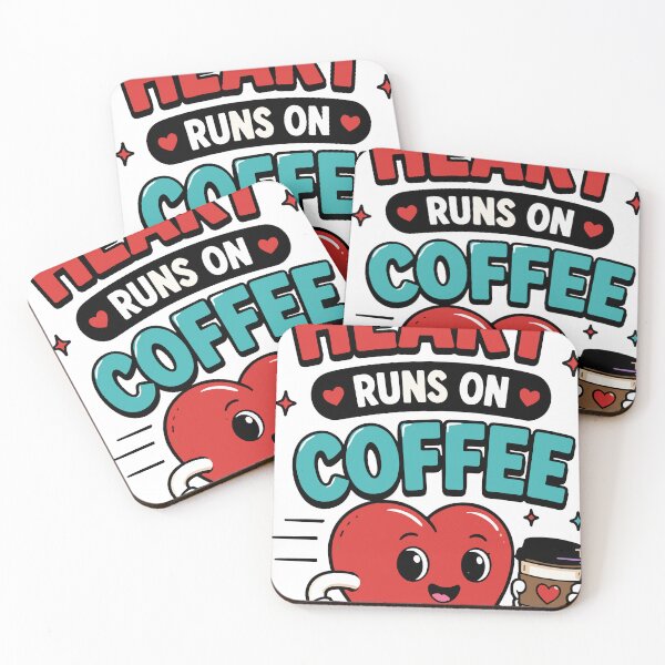 Item preview, My Heart Runs On Coffee Funny Quote designed and sold by Gift Phrase Studio.