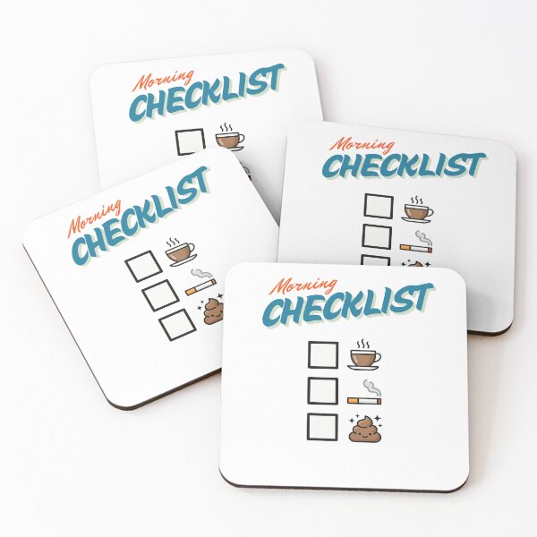 Item preview, Morning Checklist: Fun Coffee & Cigarette Morning Routine designed and sold by Shirt-Otakus.