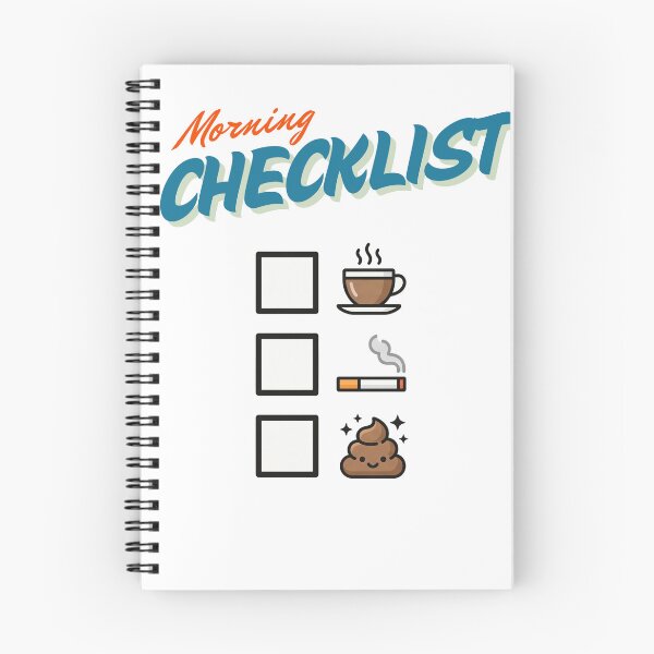 Item preview, Morning Checklist: Fun Coffee & Cigarette Morning Routine designed and sold by Shirt-Otakus.