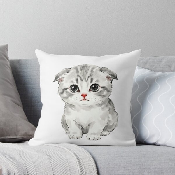 Item preview, Chinese Ink Cute Kitten — Minimalist Watercolor Art Print designed and sold by Enchanting East.