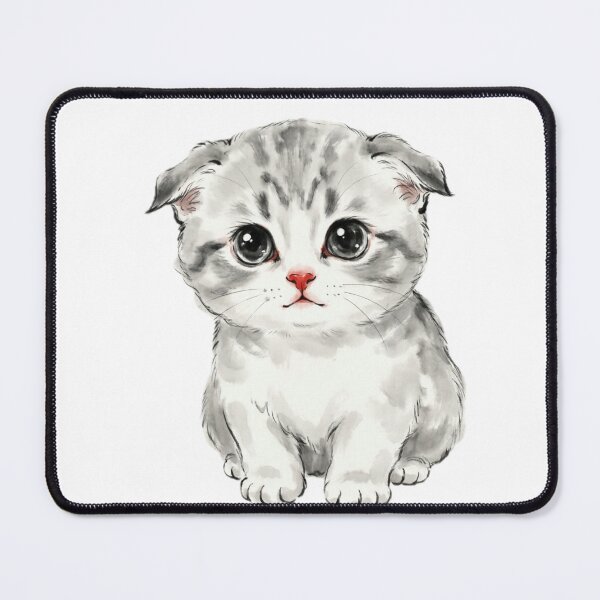 Item preview, Chinese Ink Cute Kitten — Minimalist Watercolor Art Print designed and sold by Enchanting East.