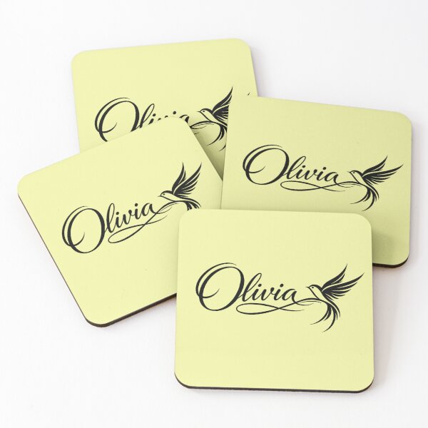 Item preview, Olivia Name Art with Swallow Bird | Elegant Calligraphy Typography Design designed and sold by AnadAA.