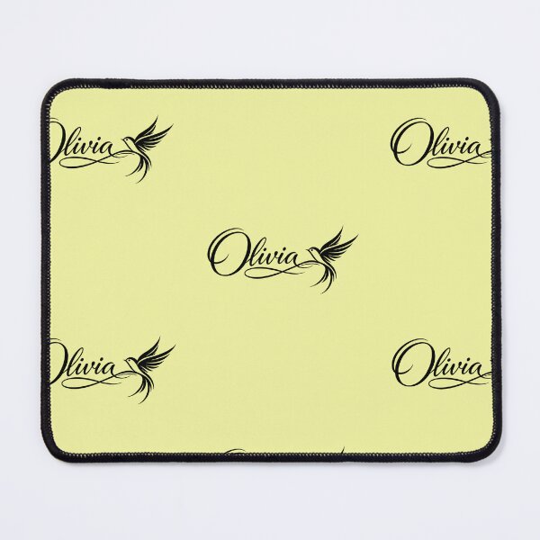 Item preview, Olivia Name Art with Swallow Bird | Elegant Calligraphy Typography Design designed and sold by AnadAA.