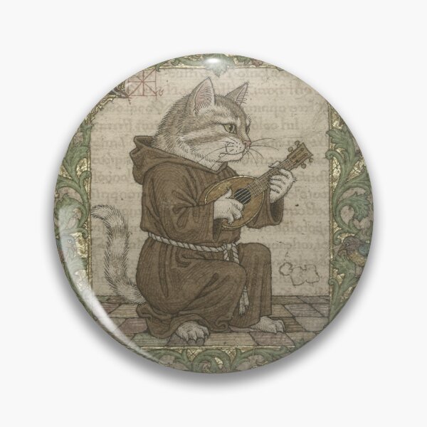 Item preview, Medieval Cat Playing the Lute Illuminated Manuscript designed and sold by PictorialWhimsy.