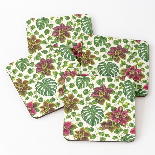 Item preview, Tropical Monstera Coleus Pothos Botanical Pattern designed and sold by NaphDesigns.