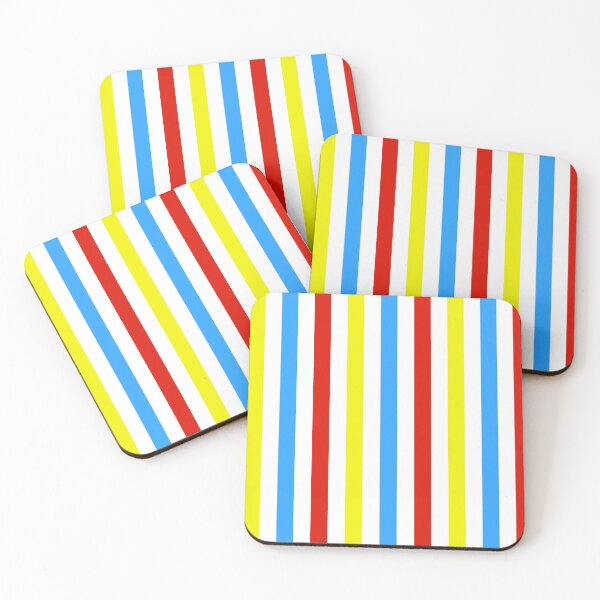Item preview, Red, Yellow and Blue Vertical Stripes with White designed and sold by TwelveParties.