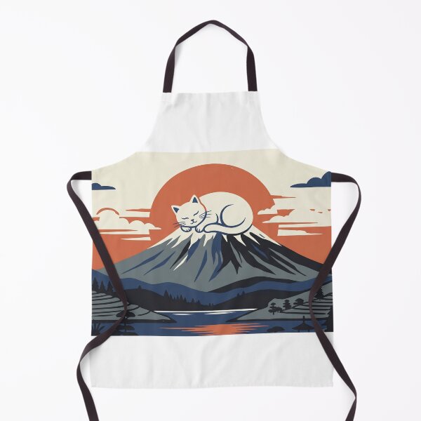 Item preview, Sleeping Cat on Mount Fuji Japanese Woodblock Print Style designed and sold by Shirt-Otakus.