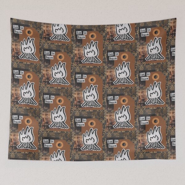 Item preview, 'Let It Burn' Lino print collage designed and sold by zinesbyscout.
