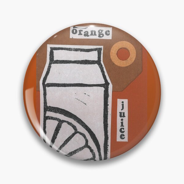 Item preview, Orange Juice Lino print collage designed and sold by zinesbyscout.