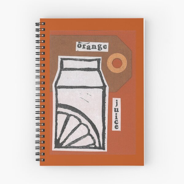 Item preview, Orange Juice Lino print collage designed and sold by zinesbyscout.