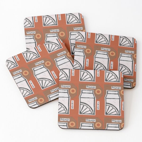 Item preview, Orange Juice Lino print collage designed and sold by zinesbyscout.