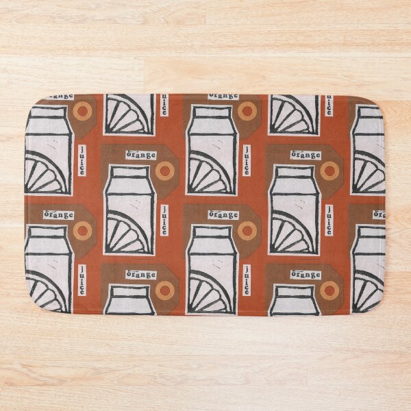 Item preview, Orange Juice Lino print collage designed and sold by zinesbyscout.