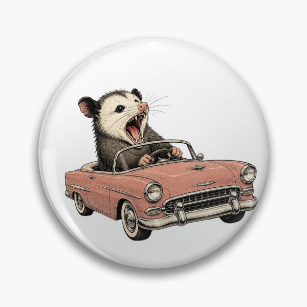 Item preview, Screaming Possum Driving Pink Convertible Design designed and sold by BrandyandBeyond.