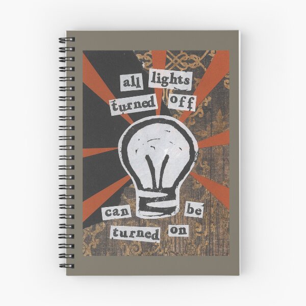 Item preview, 'All Lights Turned Off Can Be Turned On' Lino print collage designed and sold by zinesbyscout.