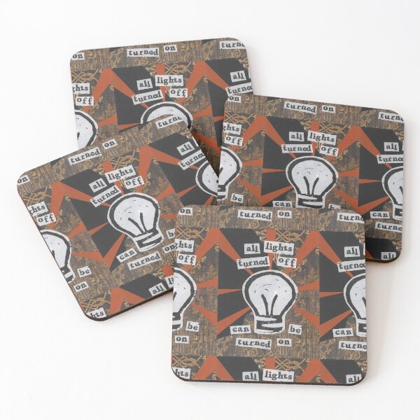 Item preview, 'All Lights Turned Off Can Be Turned On' Lino print collage designed and sold by zinesbyscout.