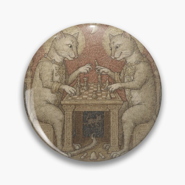 Item preview, Medieval Cats Playing Chess Illuminated Manuscript designed and sold by PictorialWhimsy.