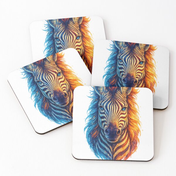 Item preview, Neon Fire and Ice Zebra - Electric Animal Portrait designed and sold by OnePercent992.