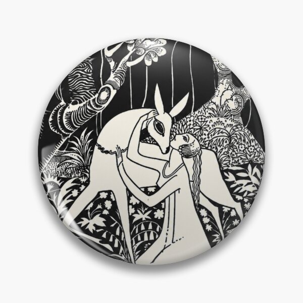 Item preview, Sister and the Little Fawn by Kay Nielsen - Fantasy Woodcut Forest Maiden Illustration for Dark Fairy Tale Lovers designed and sold by RickE.