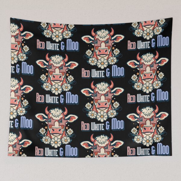 Item preview, Red White and Moo 4th of July designed and sold by tellia-kallisto.