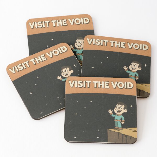 Item preview, Visit the Void Retro Travel Poster Dark Humor designed and sold by PictorialWhimsy.