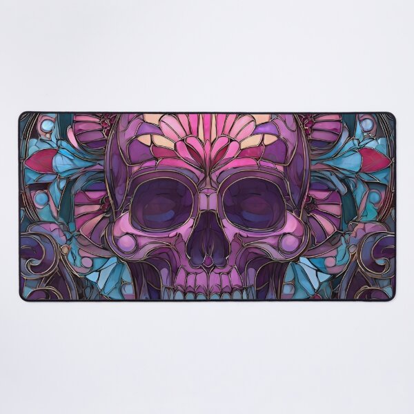 Item preview, Abstract mosaic stained glass skull designed and sold by dcrc.
