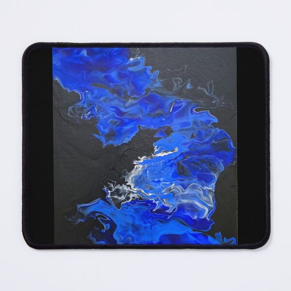 Item preview, Blue and black abstract dragon painting designed and sold by DardinieDesigns.