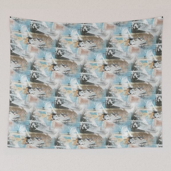 Item preview, Landscape Abstract in Blue and Brown designed and sold by Artistestella.