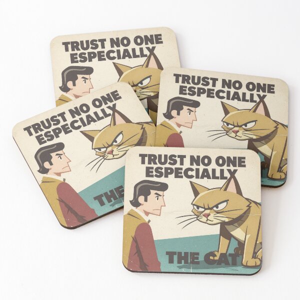Item preview, Trust No One Especially the Cat Retro Propaganda designed and sold by PictorialWhimsy.