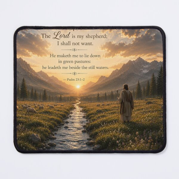 Item preview, Psalm 23 Shepherd  | Christian Mountain Landscape  designed and sold by AnimalAirtistry.