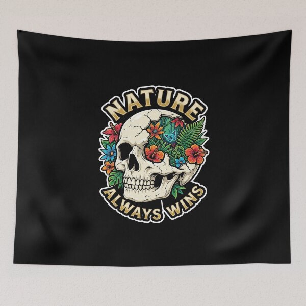 Item preview, Nature Always Wins Human Skull Tropical Biome designed and sold by Rahaf-shop9.