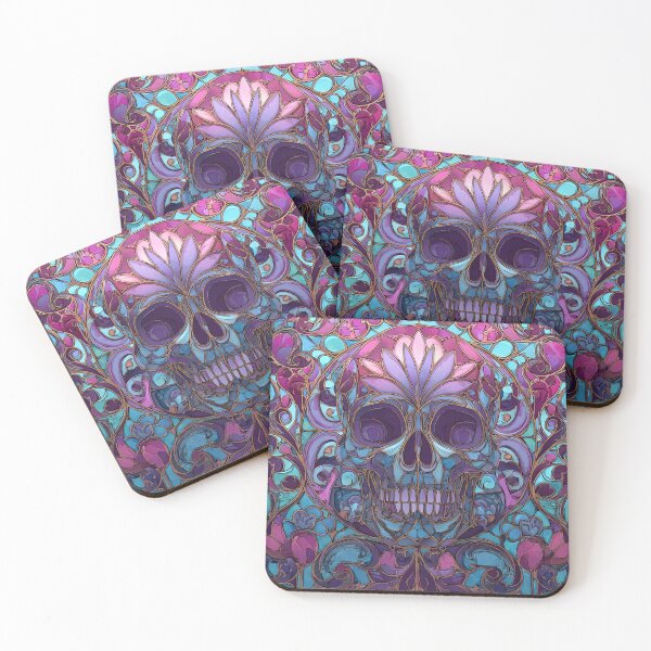 Item preview, Abstract mosaic stained glass skull designed and sold by dcrc.