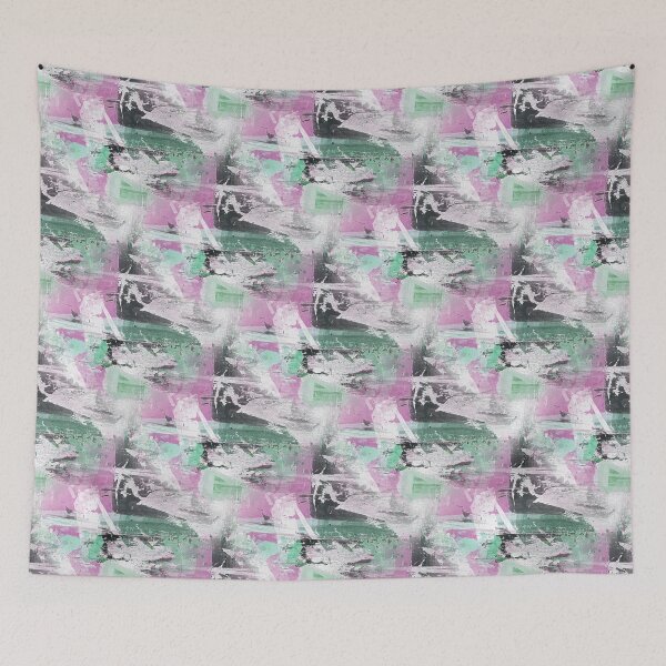 Item preview, Landscape Abstract in Pink and Green designed and sold by Artistestella.