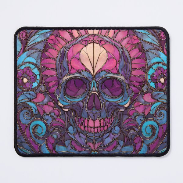 Item preview, Abstract mosaic stained glass skull designed and sold by dcrc.